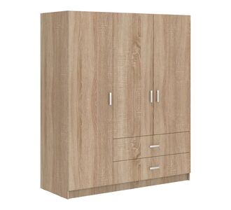 Ντουλάπα τρίφυλλη Royal pakoworld με συρτάρια sonoma 150x58x177εκ |  Ντουλάπες ρούχων στο espiti