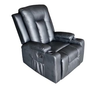 Πολυθρόνα relax Gessel pakoworld PU σε μαύρη απόχρωση 80x90x98εκ |  Πολυθρόνες σαλονιού στο espiti