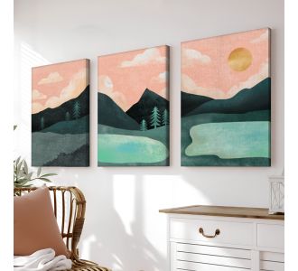 Πίνακας σε καμβά Anbel pakoworld τρίπτυχος με ψηφιακή εκτύπωση και πλαίσιο 40x2x60εκ |  Πίνακες στο espiti