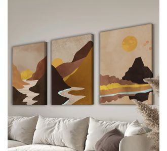 Πίνακας σε καμβά Elthar pakoworld τρίπτυχος με ψηφιακή εκτύπωση και πλαίσιο 50x2x70εκ |  Πίνακες στο espiti