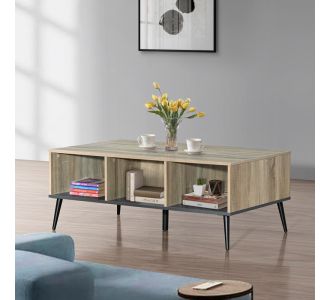 Τραπέζι σαλονιού Zezan pakoworld σε sonoma-ανθρακί απόχρωση 121x60x44.5εκ |  Τραπεζάκια σαλονιού στο espiti