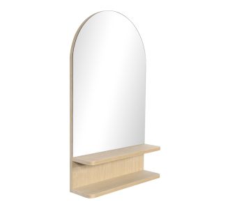 Καθρέπτης με ράφι Mensola pakoworld mdf σε φυσική απόχρωση 45.7x12.7x76.2εκ |  Καθρέπτες στο espiti