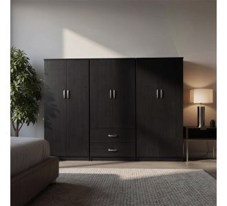 Ντουλάπα τετράφυλλη Lego Ι pakoworld wenge 240x42x180εκ |  Ντουλάπες ρούχων στο espiti