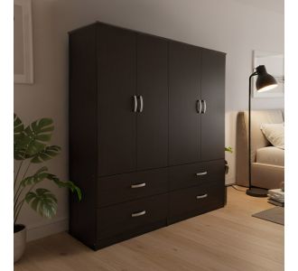 Ντουλάπα τετράφυλλη με συρτάρια Lego pakoworld wenge 160x42x180εκ |  Ντουλάπες ρούχων στο espiti