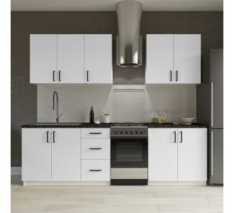 Κουζίνα Rene 6 Τεμαχίων Λευκή AlphaB2B |  Σετ Κουζίνες στο espiti