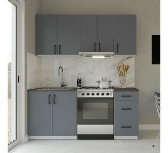 Κουζίνα Samos Modest 5 Τεμαχίων Ανθρακί AlphaB2B |  Σετ Κουζίνες στο espiti