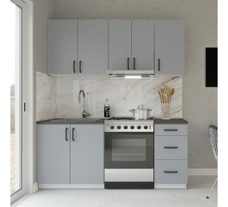 Κουζίνα Samos Modest 5 Τεμαχίων Γκρι AlphaB2B |  Σετ Κουζίνες στο espiti