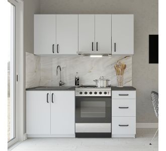 Κουζίνα Samos Modest 5 Τεμαχίων Λευκό AlphaB2B |  Σετ Κουζίνες στο espiti