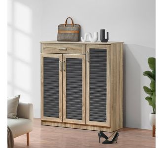 Παπουτσοθήκη-ντουλάπι Sante pakoworld 30 ζεύγων σε sonoma-ανθρακί απόχρωση 120x37x123εκ |  Παπουτσοθήκες στο espiti