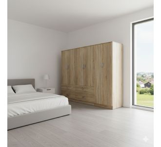 Ντουλάπα εξάφυλλη Lego pakoworld sonoma 240x42x180εκ |  Ντουλάπες ρούχων στο espiti