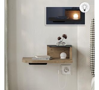 Κομοδίνο επιτοίχιο Luno Megapap με LED χρώμα sepet oak 40x30x16,2εκ. |  Κομοδίνα στο espiti