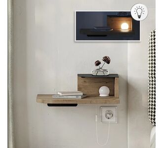 Κομοδίνο επιτοίχιο Luno Megapap με LED χρώμα sepet oak 40x30x16,2εκ. |  Κομοδίνα στο espiti