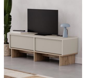 Έπιπλο τηλεόρασης Yuki Megapap χρώμα sandstone - sepet oak 118x35x40,6εκ. |  Έπιπλα τηλεόρασης στο espiti