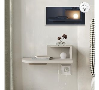 Κομοδίνο επιτοίχιο Luno Megapap με LED χρώμα sandstone 40x30x16,2εκ. |  Κομοδίνα στο espiti