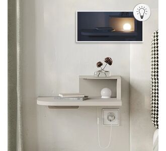 Κομοδίνο επιτοίχιο Luno Megapap με LED χρώμα sandstone 40x30x16,2εκ. |  Κομοδίνα στο espiti