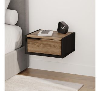 Κομοδίνο επιτοίχιο Eco Megapap χρώμα black wood - καρυδί 40x33x18,5εκ. |  Κομοδίνα στο espiti