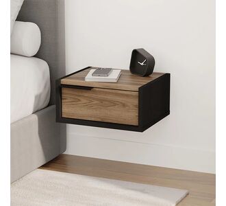 Κομοδίνο επιτοίχιο Eco Megapap χρώμα black wood - καρυδί 40x33x18,5εκ. |  Κομοδίνα στο espiti