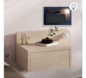 Κομοδίνο επιτοίχιο Dotta Megapap με LED χρώμα light oak 52x33,6x28εκ. |  Κομοδίνα στο espiti