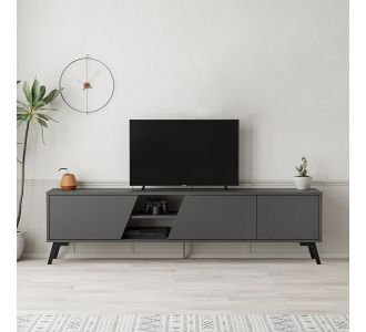 Έπιπλο τηλεόρασης Fiona Megapap χρώμα ανθρακί 180x35,6x48εκ. |  Έπιπλα τηλεόρασης στο espiti
