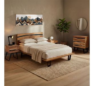 Σετ κρεβατοκάμαρας Imena pakoworld 4τεμ μασίφ ξύλο 160x200εκ |  Κρεβάτια στο espiti