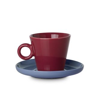 ESTIA ΦΛYΤΖΑΝΙ CAPPUCCINO CREAM NEW BONE 200ml ΚΟΚΚΙΝΟ ΜΕ ΜΠΛΕ ΠΙΑΤΑΚΙ - 07-35501 Estia |  Κούπες-Φλυτζάνια στο espiti