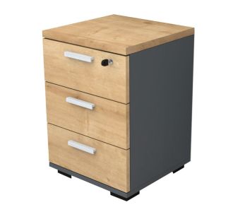 Συρταριέρα γραφείου επαγγελματική Venturo Megapap χρώμα ανθρακί - φυσικό οξιάς 39x40x57εκ. |  Συρταριέρες γραφείου στο espiti