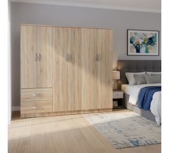 Ντουλάπα εξάφυλλη Lego Ι pakoworld sonoma 200.5x42x180εκ |  Ντουλάπες ρούχων στο espiti