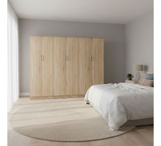 Ντουλάπα εξάφυλλη Lego ΙΙ pakoworld sonoma 240x42x180εκ |  Ντουλάπες ρούχων στο espiti