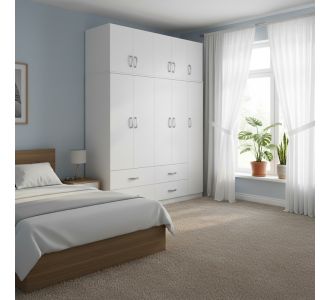 Ντουλάπα πεντάφυλλη με πατάρι Lego pakoworld λευκή 170x42x240εκ |  Ντουλάπες ρούχων στο espiti