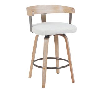 Σκαμπό μπαρ Anesy pakoworld περιστρεφόμενο μεσαίου μεγέθους μέταλλο-ξύλο με ύφασμα σε μπεζ απόχρωση 54x50x85εκ |  Σκαμπώ μπαρ στο espiti