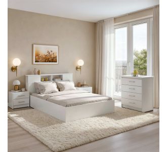 Σετ Κρεβατοκάμαρας Olympus White με Κρεβάτι 140x200εκ Σετ 4τεμ |  Κρεβάτια στο espiti