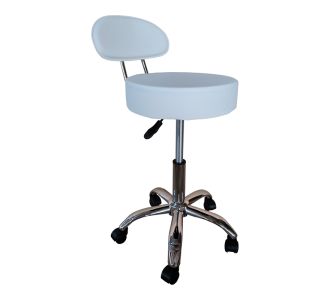 Σκαμπό γραφείου-εργασίας τροχήλατο με πλάτη Tebere pakoworld pu σε λευκή απόχρωση 35x35x65-77εκ |  Καρέκλες γραφείου στο espiti