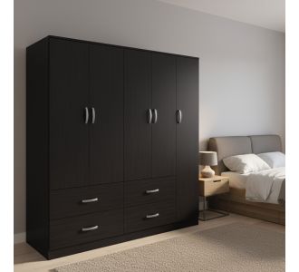 Ντουλάπα πεντάφυλλη με πατάρι Lego pakoworld wenge 170x42x240εκ |  Ντουλάπες ρούχων στο espiti