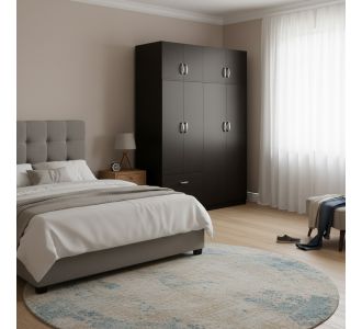 Ντουλάπα εξάφυλλη με πατάρι Lego pakoworld wenge 240x42x240εκ |  Ντουλάπες ρούχων στο espiti