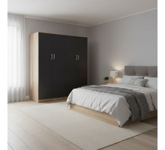 Ντουλάπα τετράφυλλη Lego Ι pakoworld sonoma-ανθρακί 160x42x180εκ |  Ντουλάπες ρούχων στο espiti