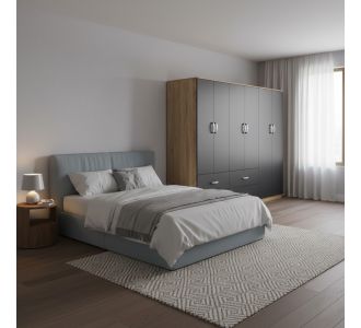 Ντουλάπα εξάφυλλη Lego pakoworld sonoma-ανθρακί 240x42x180εκ |  Ντουλάπες ρούχων στο espiti