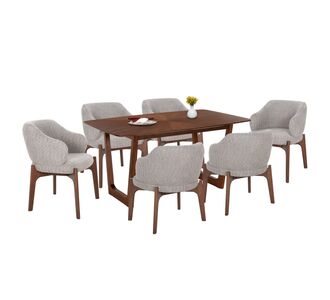 ΣΕΤ ΤΡΑΠΕΖΑΡΙΑΣ 7ΤΜΧ ABAI HM21338.02 ΤΡΑΠΕΖΙ ΑΠΟ MDF--ΚΑΡΕΚΛΕΣ ΜΕ ΜΠΟΥΚΛΕ ΥΦΑΣΜΑ |  Σετ τραπεζαρίες στο espiti