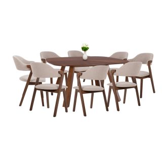 ΣΕΤ ΤΡΑΠΕΖΑΡΙΑΣ 9ΤΜΧ RIDER HM21341 ΤΡΑΠΕΖΙ ΑΠΟ MDF--ΚΑΡΕΚΛΕΣ RUBBERWOOD & ΥΦΑΣΜΑ |  Σετ τραπεζαρίες στο espiti