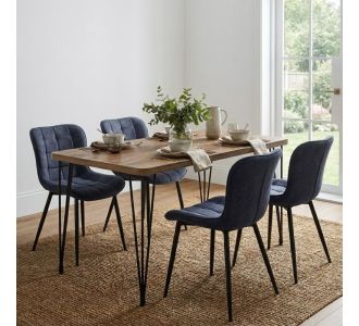 Σετ τραπεζαρία 5τμχ Roger - Chiara Megapap Mdf - ύφασμα χρώμα ακακίας - ανθρακί 120x70x75εκ. |  Σετ τραπεζαρίες στο espiti