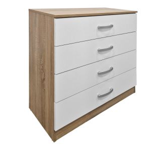 Συρταριέρα Athos pakoworld σε sonoma-λευκή απόχρωση 80x40x79εκ |  Συρταριέρες -Κονσόλες στο espiti