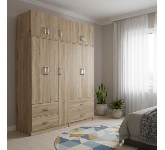 Ντουλάπα πεντάφυλλη με πατάρι Lego pakoworld sonoma 170x42x240εκ |  Ντουλάπες ρούχων στο espiti