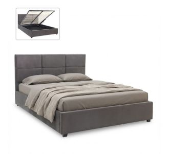 Κρεβάτι Kingston Megapap βελούδινο με αποθηκευτικό χώρο χρώμα ανθρακί 160x200εκ. |  Κρεβάτια στο espiti