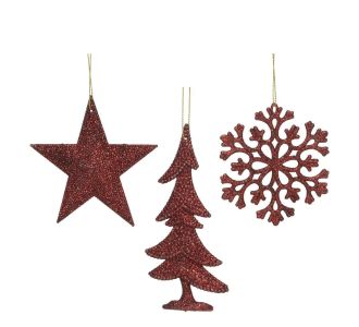 Beauty Home Μπορντό Στολίδι 0.8 x 10.5 x 10.5 cm       |  Χριστουγεννιάτικα Διακοσμητικά στο espiti