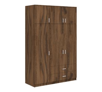 Ντουλάπα τρίφυλλη με συρτάρια Royal pakoworld καρυδι-oak 150x58x230εκ |  Ντουλάπες ρούχων στο espiti