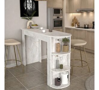 Τραπέζι μπαρ Vigne Megapap χρώμα λευκό εφέ μαρμάρου 150x51,6x101,8εκ. |  Τραπέζια στο espiti