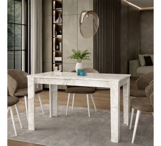Τραπέζι Darlen Megapap χρώμα λευκό εφέ μαρμάρου 125x72x74εκ. |  Τραπέζια στο espiti