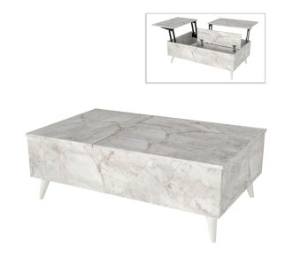 Τραπεζάκι σαλονιού Roy Megapap με σερβιτόρο χρώμα λευκό εφέ μαρμάρου 121x69x40εκ. |  Τραπεζάκια σαλονιού στο espiti