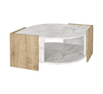 Τραπεζάκι σαλονιού Marbel Megapap χρώμα sapphire oak - λευκό εφέ μαρμάρου 75x75x40εκ. |  Τραπεζάκια σαλονιού στο espiti