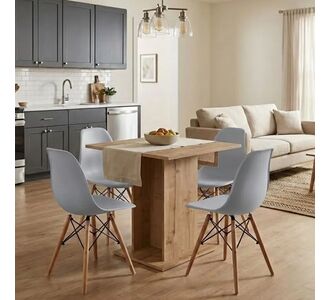 Σετ τραπεζαρία 5τμχ Allos - Nova Megapap χρώμα sapphire oak - γκρι 75x75x77εκ. |  Σετ τραπεζαρίες στο espiti