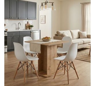 Σετ τραπεζαρία 5τμχ Allos - Nova Megapap χρώμα sapphire oak - λευκό 75x75x77εκ. |  Σετ τραπεζαρίες στο espiti